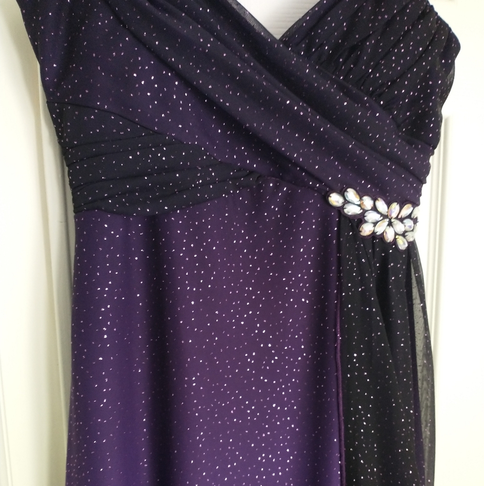 Reign On Purple Ombre Sparkle Prom Dress - Picture 6 of 8